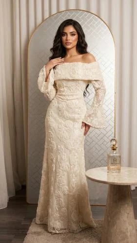 فستان سهرة دانتيل مورد فاخر من Miar Fashion
