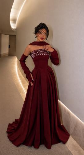 فستان سهره باربي تطريز يدوي كلوش انيق من Miar fashion