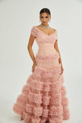 فستان سولين طويل بطبقات من Miar Fashion