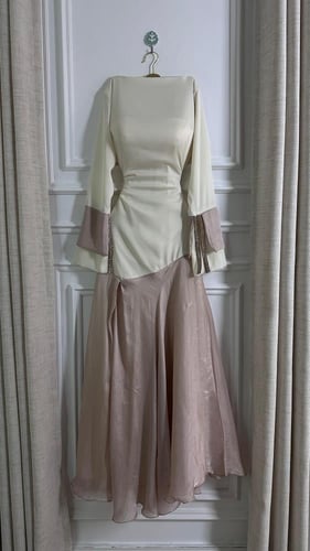 فستان سهره كرنكل تفته حرير راقٍ من Miar Fashion