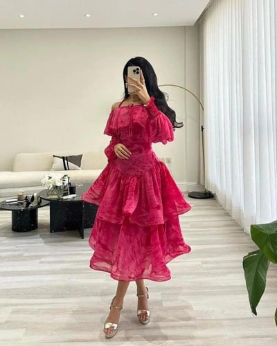 فستان مموج طبقات ميد /Mair Fashion