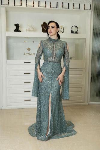 فستان سهره رااقي تطريز يدوي خرز كرستال / Mair Fash...