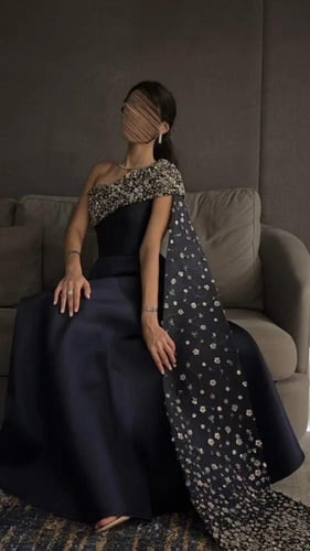 فستان ميكادو +كلفه شك يدوي فخم