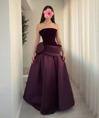 فستان سهره عودي كلوش رااقي من ميار فاشن