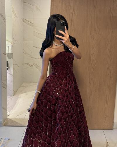 فستان سهره برقندي /Mair Fashion