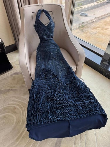 فستان سهره تل مطرز بتمويجه شيفون / Mair Fashion