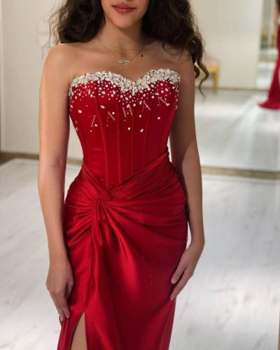 فستان تفته سترتش تطريز يدوي /Mair Fashion