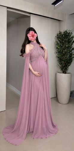 فستان حوامل جورجيت تطريز لول من Miar Fashion