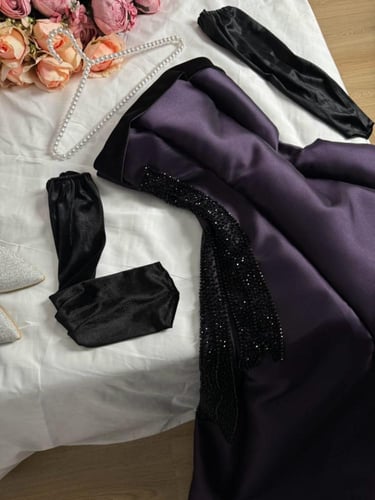 فستان ليلكي سهره ميكادو /Mair Fashion