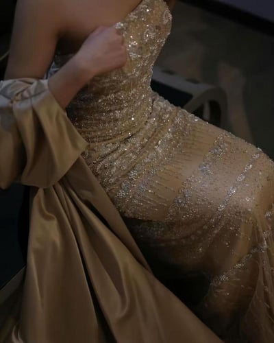 فستان نارين ذهبى /Mair Fashion