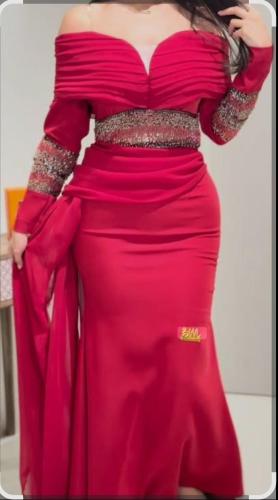 فستان أحمر باربي جورجيت تطريز فخم وراقي / Mair Fas...