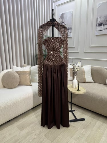 فستان سهره شيفون شك سهرة راااااقي من miar fashion