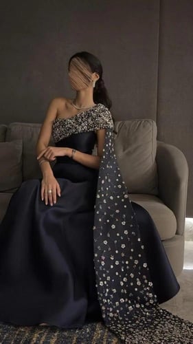 فستان ميكادو +كلفه شك يدوي فخم