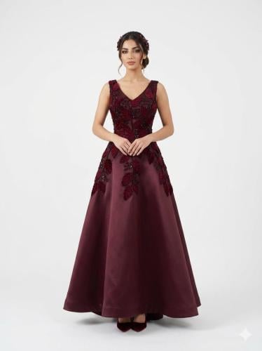 فستان سهره ميكادو تطريز يدوي متقن من Mair fashion