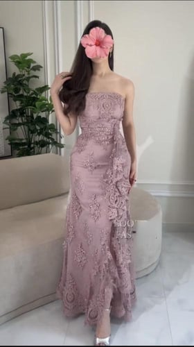 فستان سهره لحمي دانتيل تطريز لول فاااخر من miar fa...