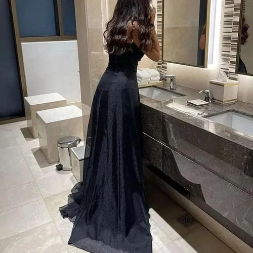 فستان سهرة أسود جزار سادة /Mair Fashion