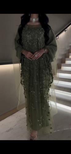 فستان سهره لحمي + زيتي /Mair Fashion