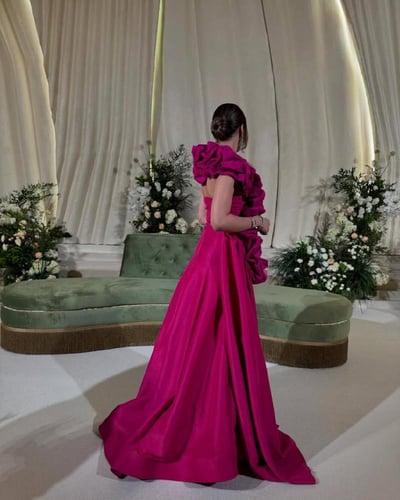 فستان فوشي ميكادو راقي /Mair Fashion