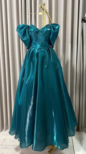 فستان سهره بترولي اوجنزا لمعه من Miar Fashion