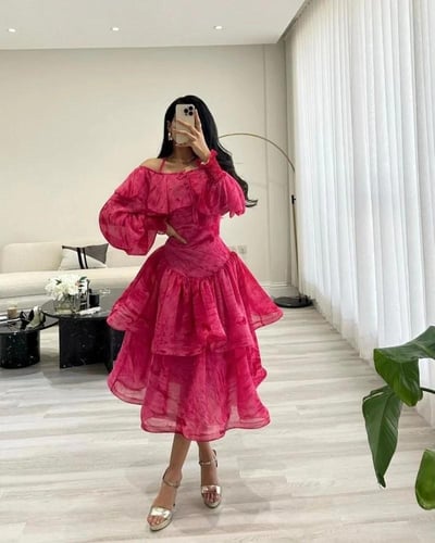 فستان مموج طبقات ميد /Mair Fashion