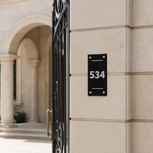 لوحة رقم المنزل أكريليك تصميم رقم 3 – مقاس 50×20 س...