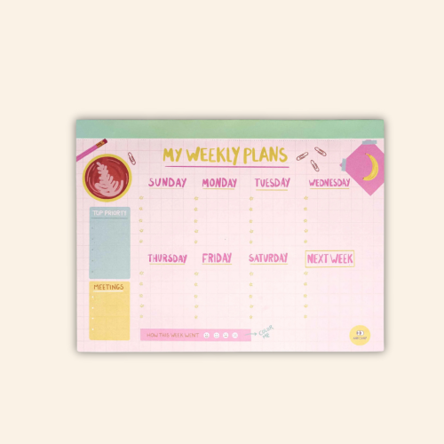 مخطط أسبوعي (حجم A4)