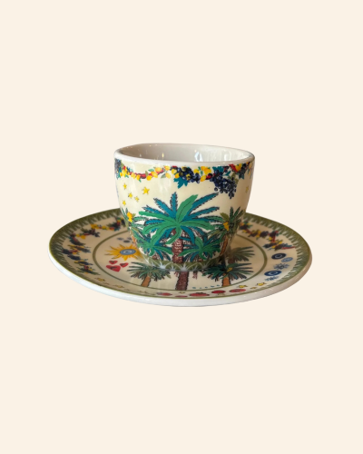 Palm Paradise - طقم كوب و صحن