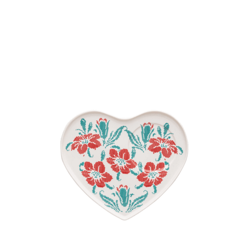 Hibiscus Heart - طقم كوب شاي و صحن قلب