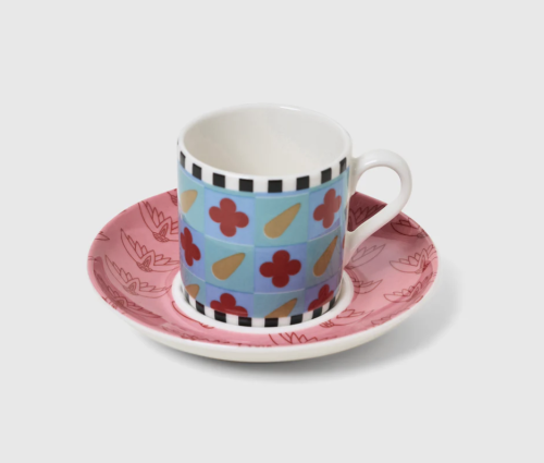 Galaxy Sky Blue/Pink - طقم اكواب اسبريسو (٤ قطع)