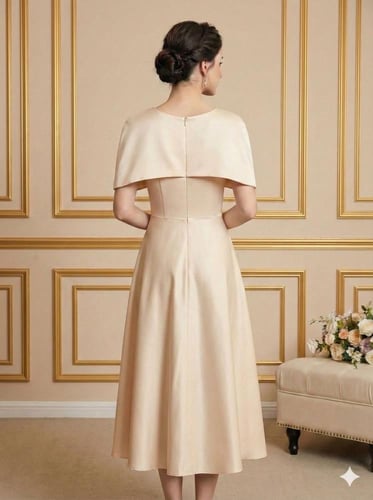 فستان العاجي المزين باللؤلؤ الملكي