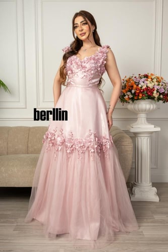 فستان سهره طويل وردي مورد مميز بالورد