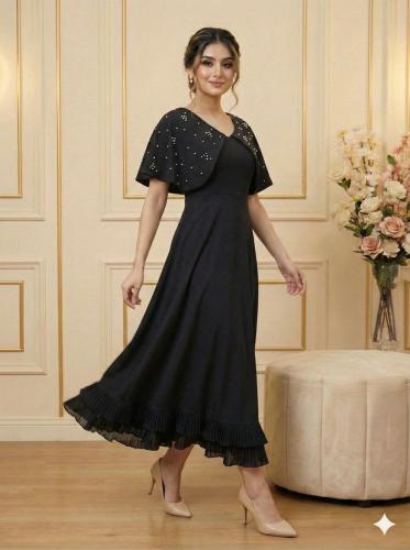 فستان "وميض الروز" الملكي | سهرة مطرزة بالترتر مع...