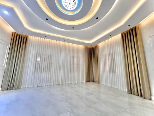 ستائر بلاك اوت مع شيفون - الأنسجة الأنيقة للستائر