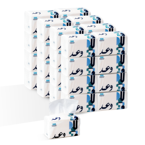 مناديل وعد 500 مفرد (3 طبقات) 32 عبوة (توصيل مجاني...