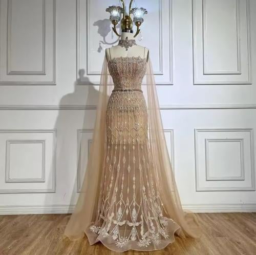 فستان سهرة كم طويل