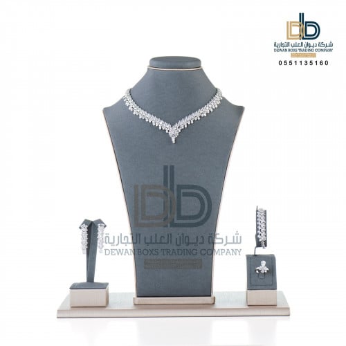 طقم بقاعده لونين رصاصي