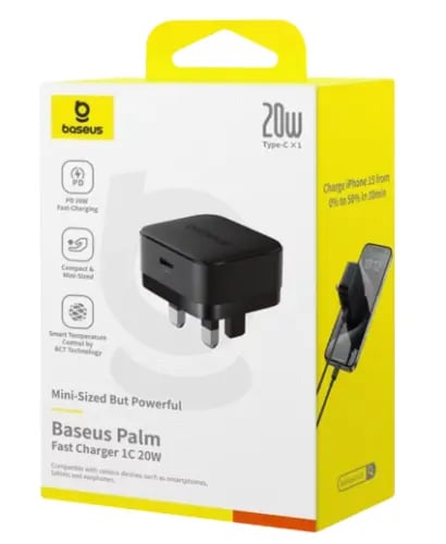 Bessous wall charger, single port, 20-watt capacity, black