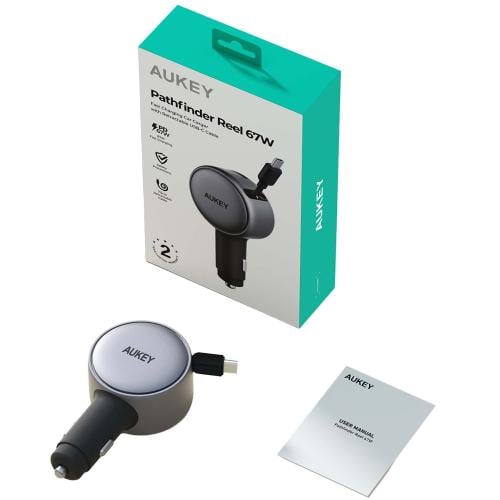 شاحن جوال سيارة اوكي 67 واط بكابل USB C مدمج