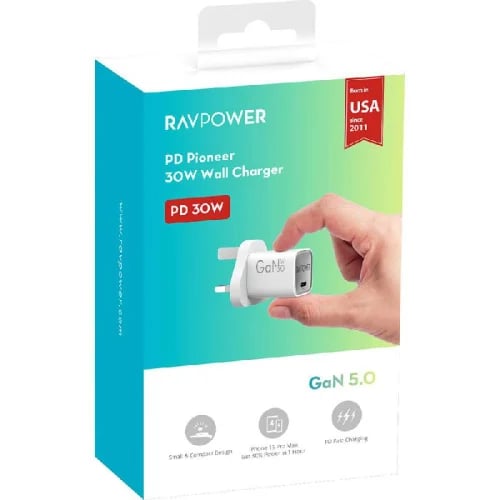 Wall-mounted LED light PD 30W with Gan technology from RAVPower