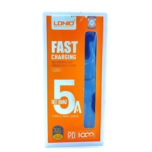 كيبل USB-C الى USB-C قماشي يدعم الشحن السريع