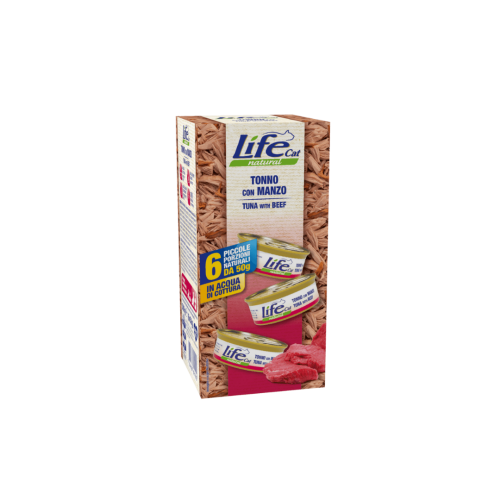 لايف كات | طعام للقطط بالتونة ولحم البقر 6x50g