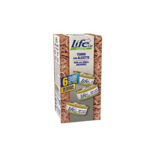 لايف كات | طعام للقطط بالتونة وسمك الأنشوجة 6x50g