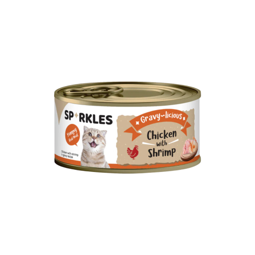 سباركليز | طعام رطب للقطط بالدجاج والروبيان بالمرق