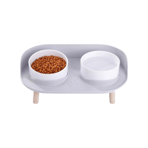 وعاء التغذية المزدوج على حامل