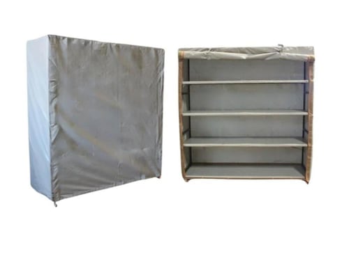دولاب الارفف المتنقل رصاصي كبير قماش كوري PVC