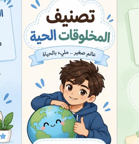 مطوية تصنيف المخلوقات الحية - ازرق pdf