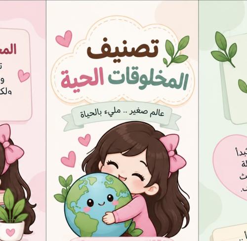 مطوية تصنيف المخلوقات الحية - وردي pdf