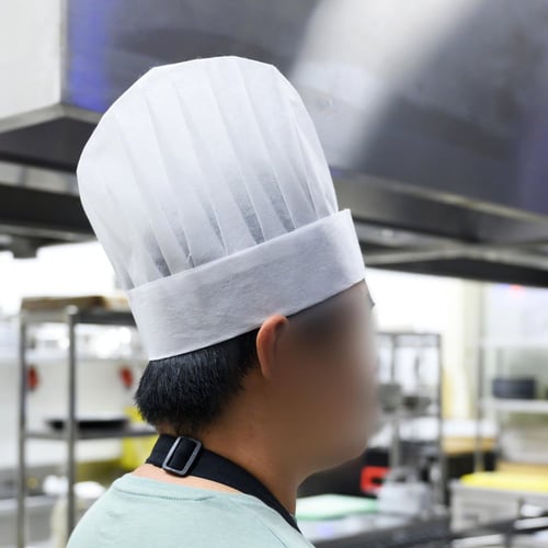 طاقية شيف ورق ابيض 22*29 سم