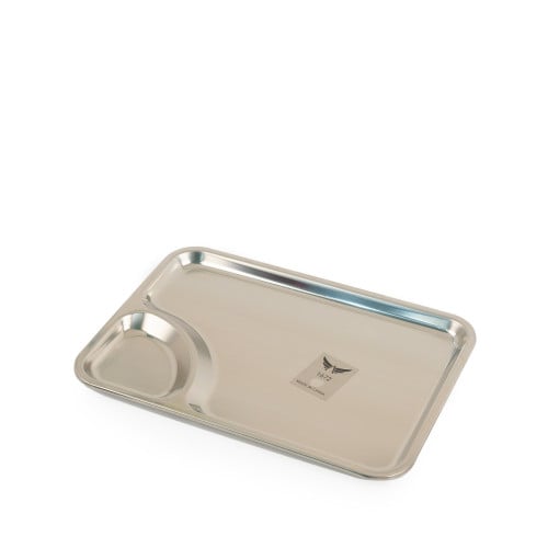 صحن تقديم استيل فضي