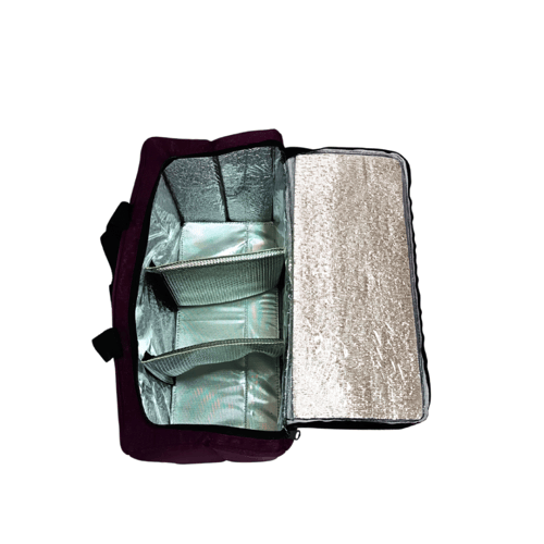 سلة ترامس قهوة وشاي قماشية 3 خانة